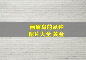 画眉鸟的品种图片大全 黄金